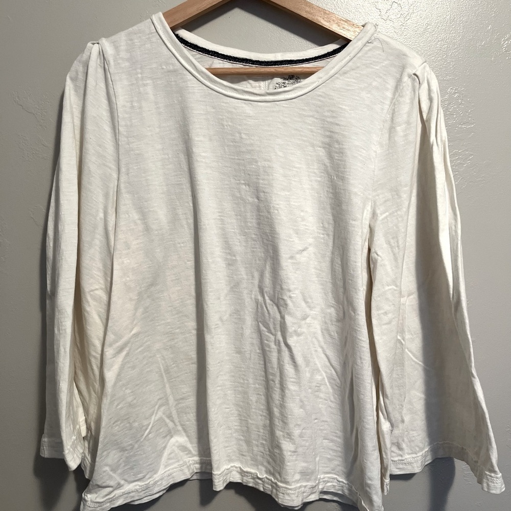 Pilcro Women's Wide Arm White Long Sleeve Top